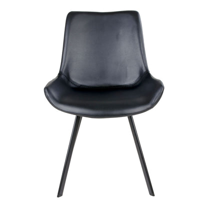 Memphis Dining Table Chair - Dining Table Chair in PU, Black with Black Legs, HN1223