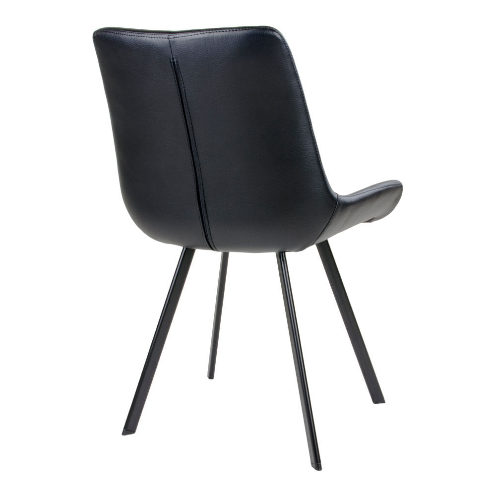 Memphis Dining Table Chair - Dining Table Chair in PU, Black with Black Legs, HN1223