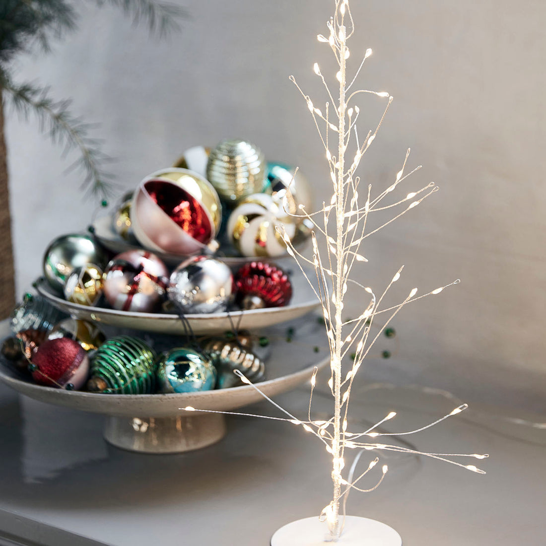 House Doctor Christmas tree in steel wire, glow, white-h: 45 cm, dia: 12 cm