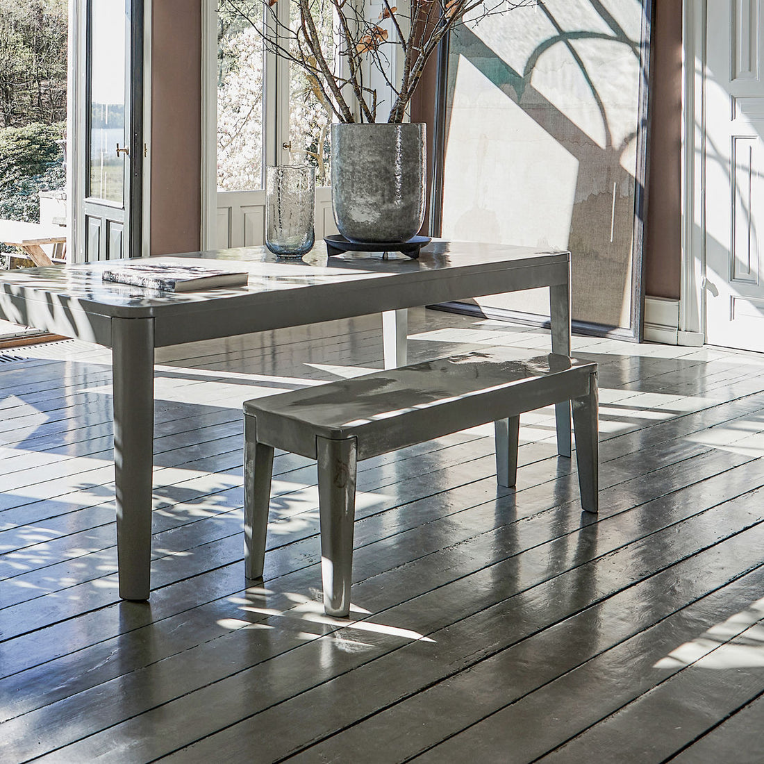 House Doctor Bench, Molon, Gray-L: 120 cm, W: 36 cm, H: 46 cm