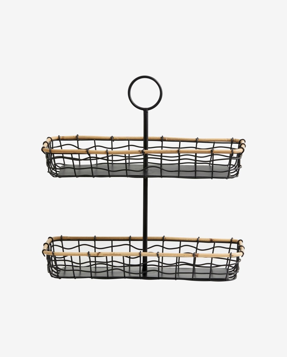 Hana storage curve in black metal braid - black