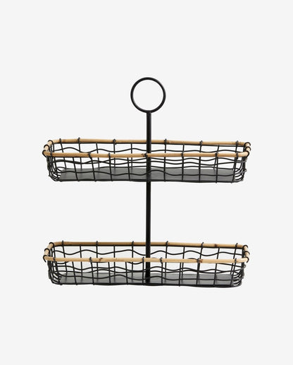 Hana storage curve in black metal braid - black