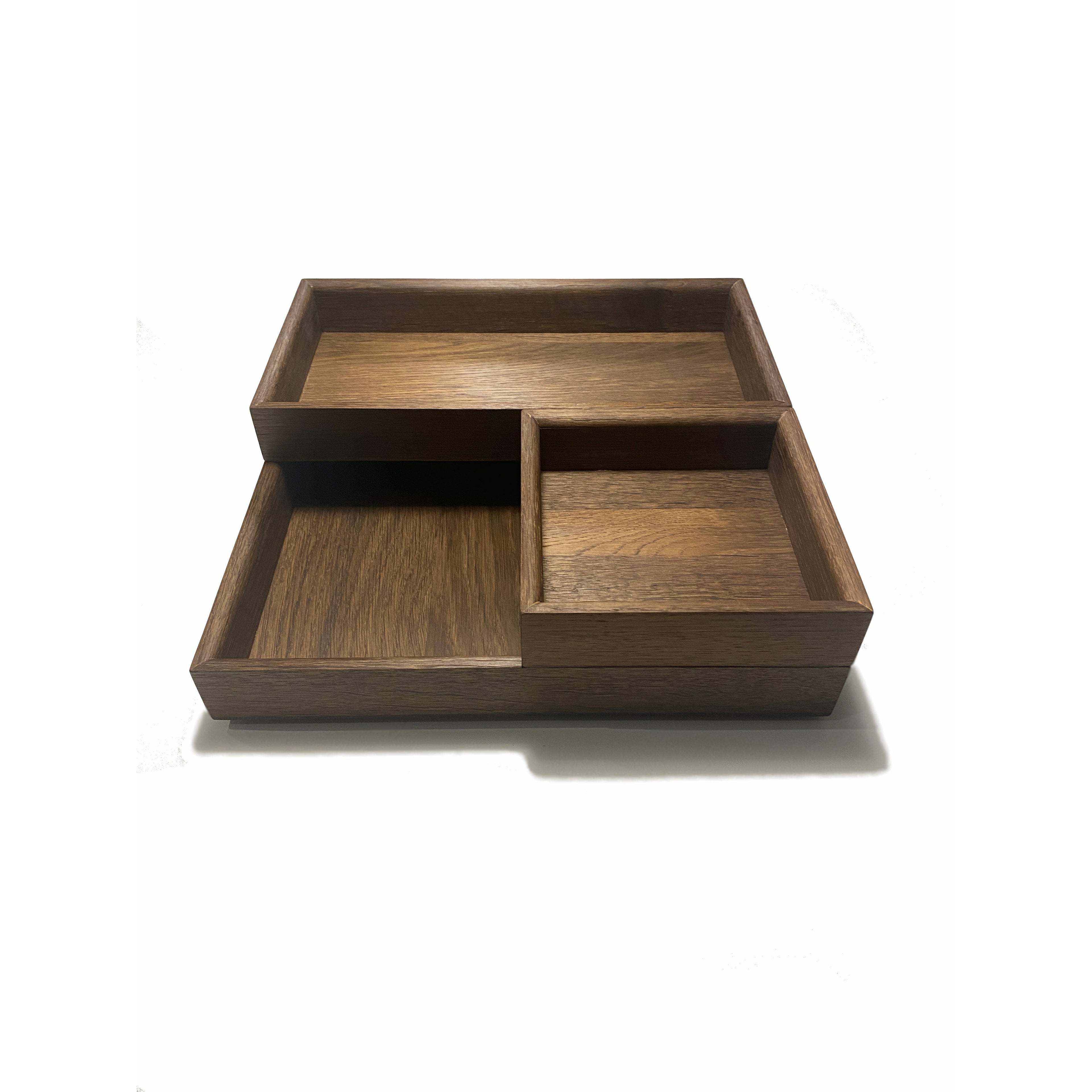 Langbo Stackable Tray Bundle - Natural Oiled Oak