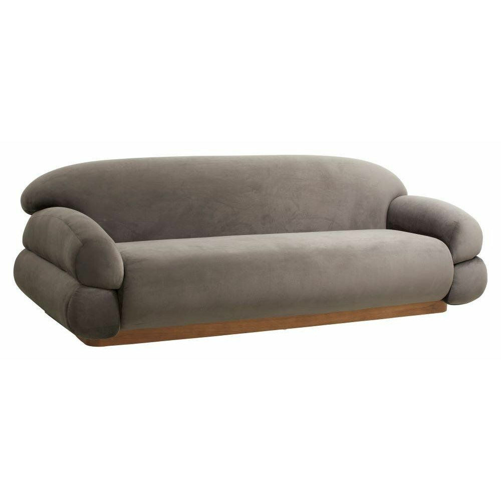 Nordal SOF sofa with velour cover - L214 cm - warm grey