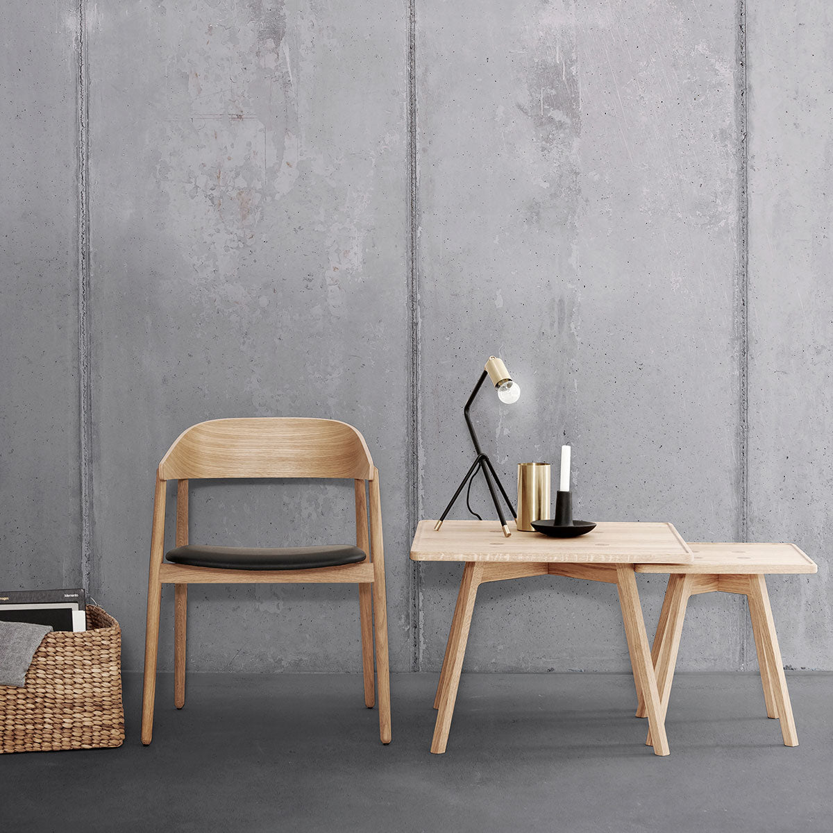 Andersen Furniture - C2 sofabord - eg/hvidpigmenteret - 65x65xH47,5 cm - Andersen Furniture - DesignGaragen.dk