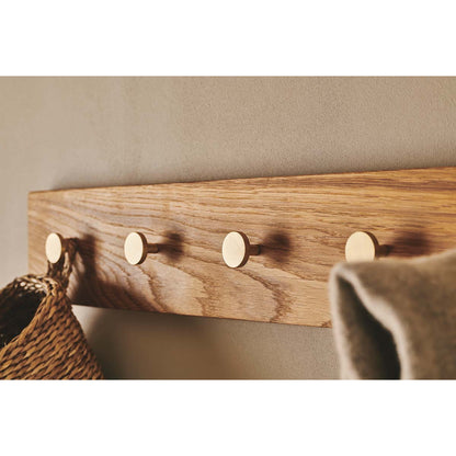 OAK Knagerække Egetræ Med Messing Knager - 70 cm - MOUD HOME - DesignGaragen.dk