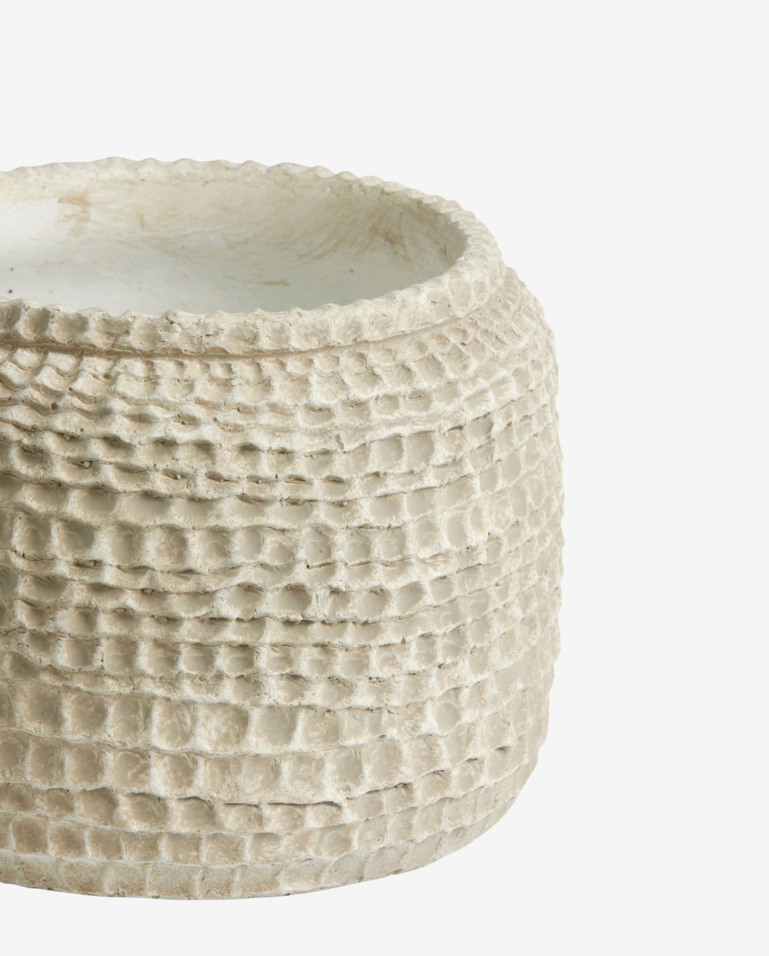 Aoba jar in cement, m - white