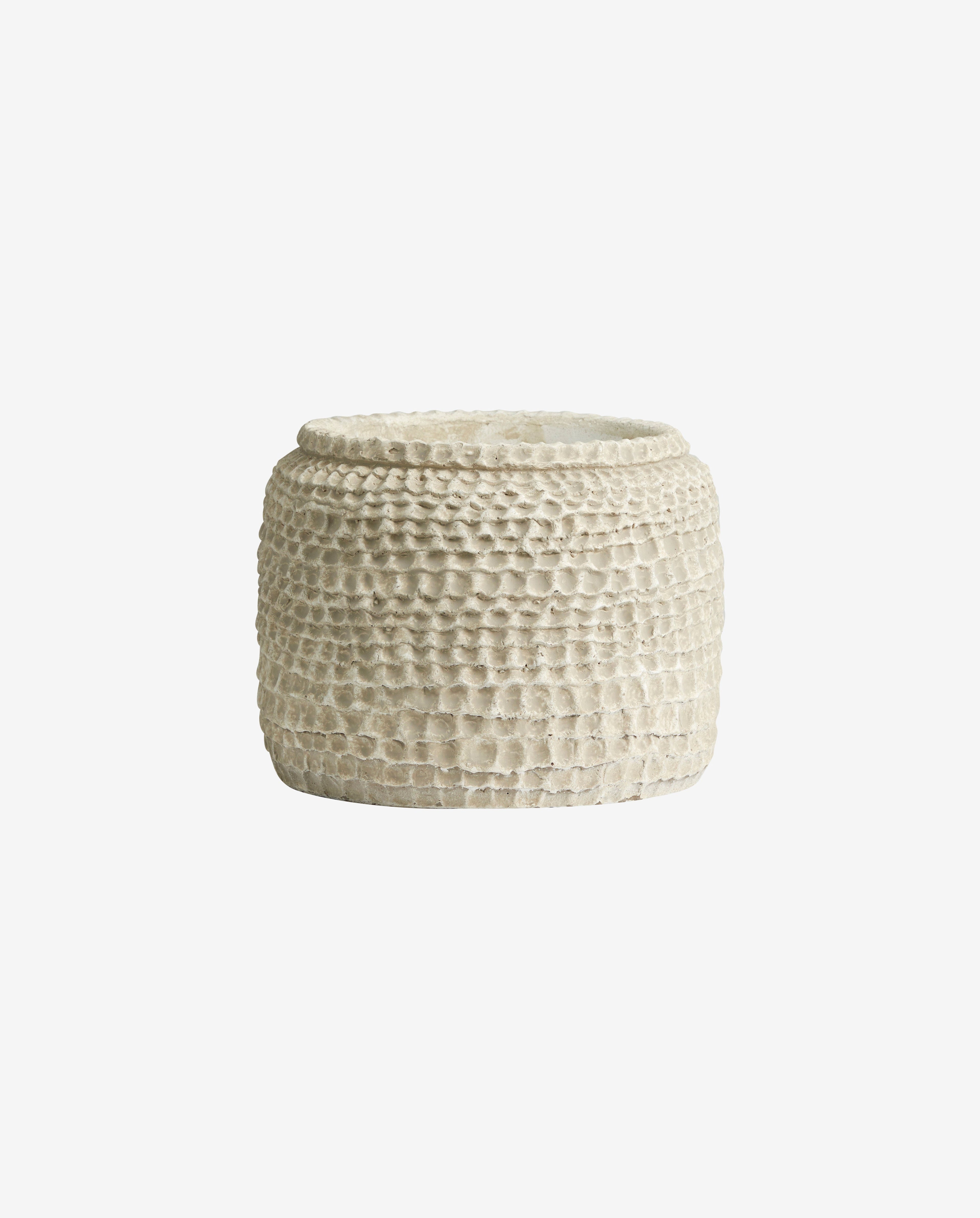 Aoba jar in cement, l - white