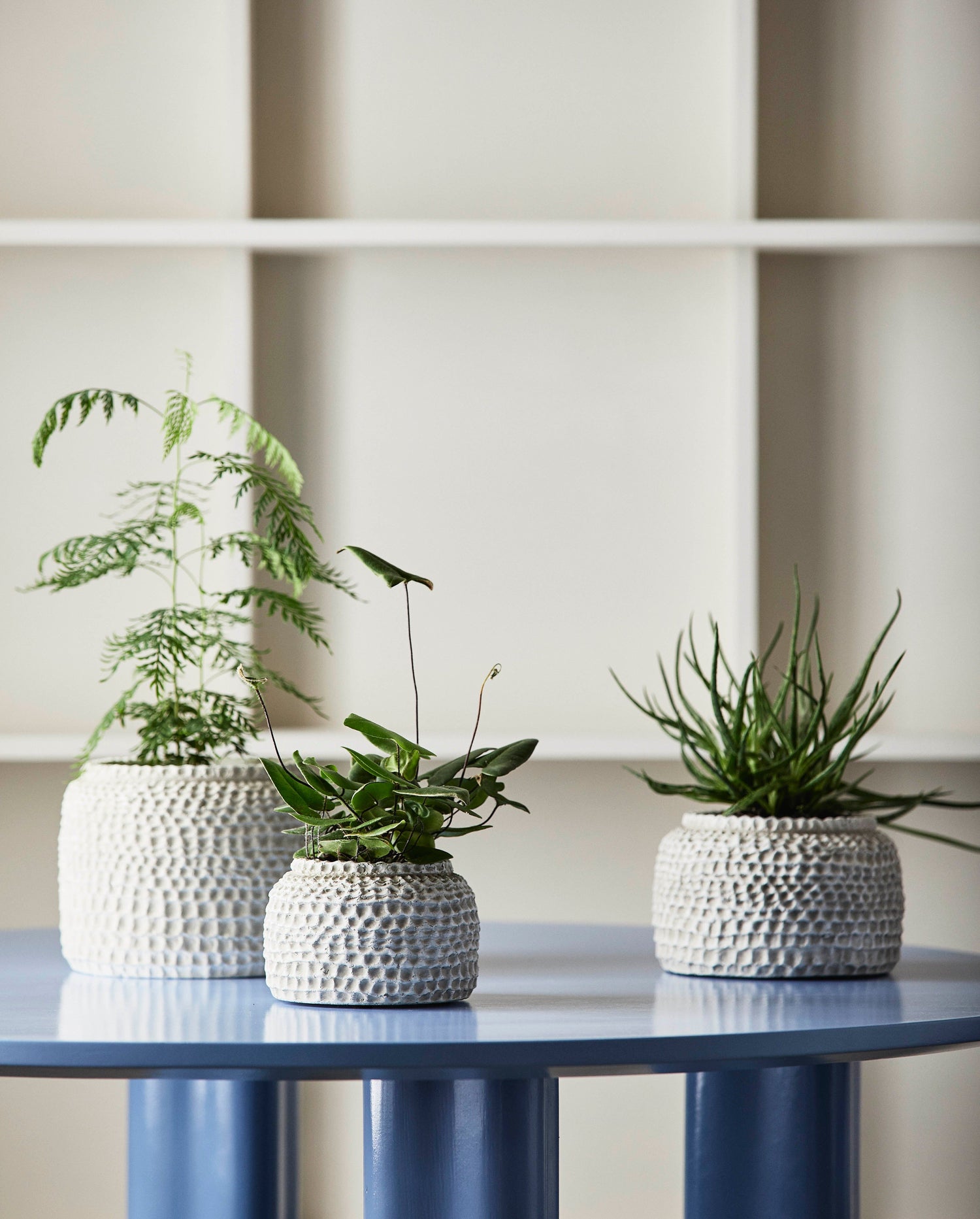Aoba jar in cement, l - white