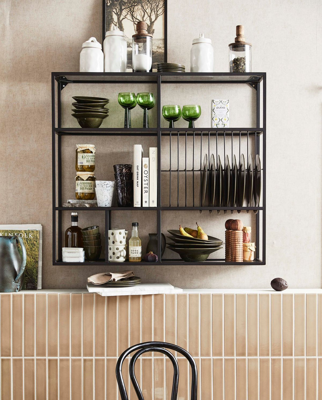 RUR Kitchen shelf in iron - 100x90 cm - black
