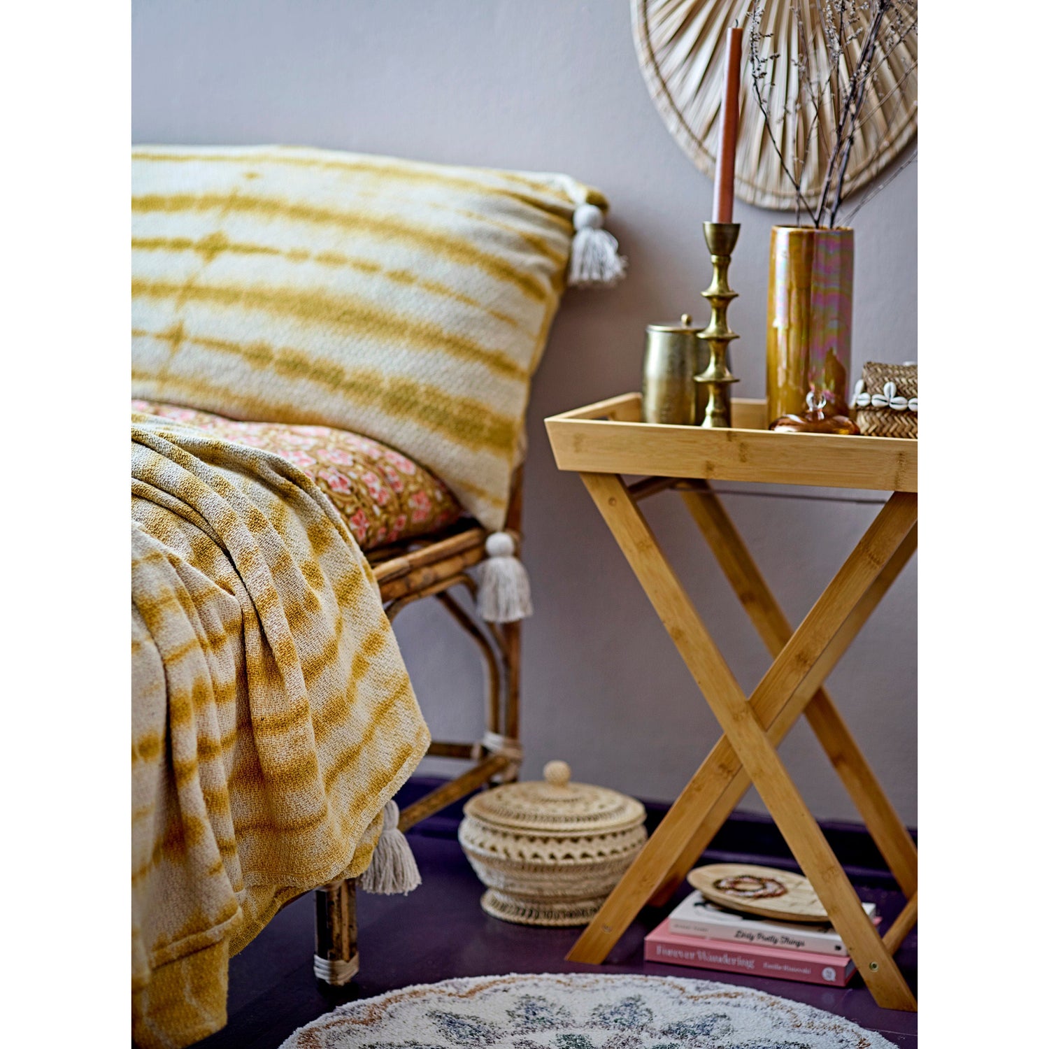 Bloomingville Seval Basket W/Lid, Nature, Bamboo