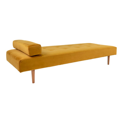 Capri Daybed - Daybed in velor, mustard yellow with nature wooden legs, HN1004