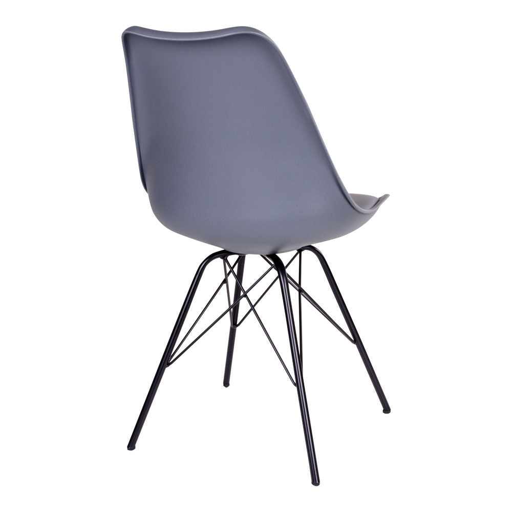 Oslo Dining Chair - Dining Table Chair, Gray with Black Legs