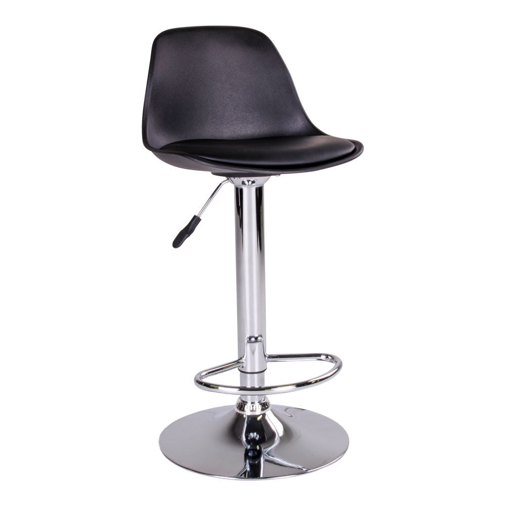 Trondheim bar stool - bar stool in black with chrome legs - 2 - pcs