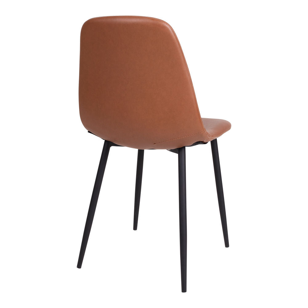 Stockholm Dining table chair - chair in light brown vintage with black legs HN1224 - 2 - pcs