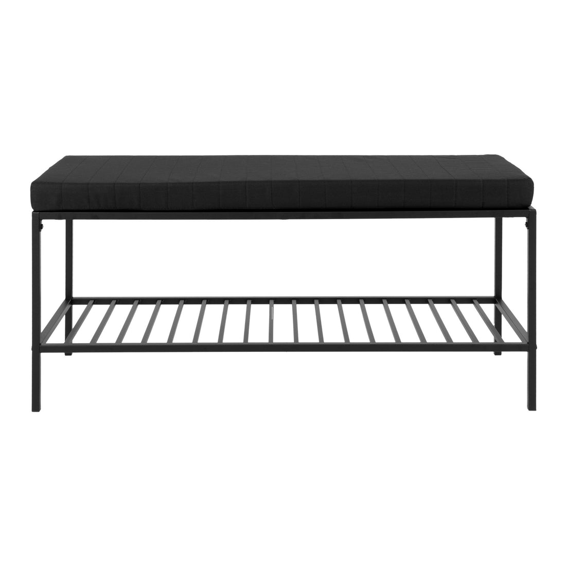 Vita bench - bench in black frame and a black shelf and cushion - 1 - pcs