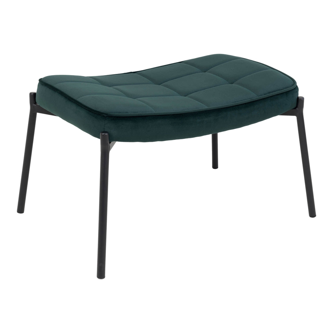 Glasgow footstool - footstool in green velor with black legs - 1 - pcs