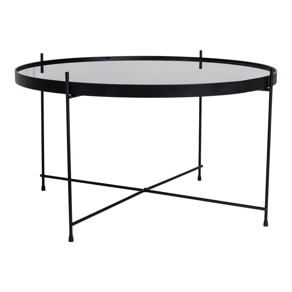 Venezia Coffee table - Corner table in black steel with glass Ø70xH40cm - 1 - pcs