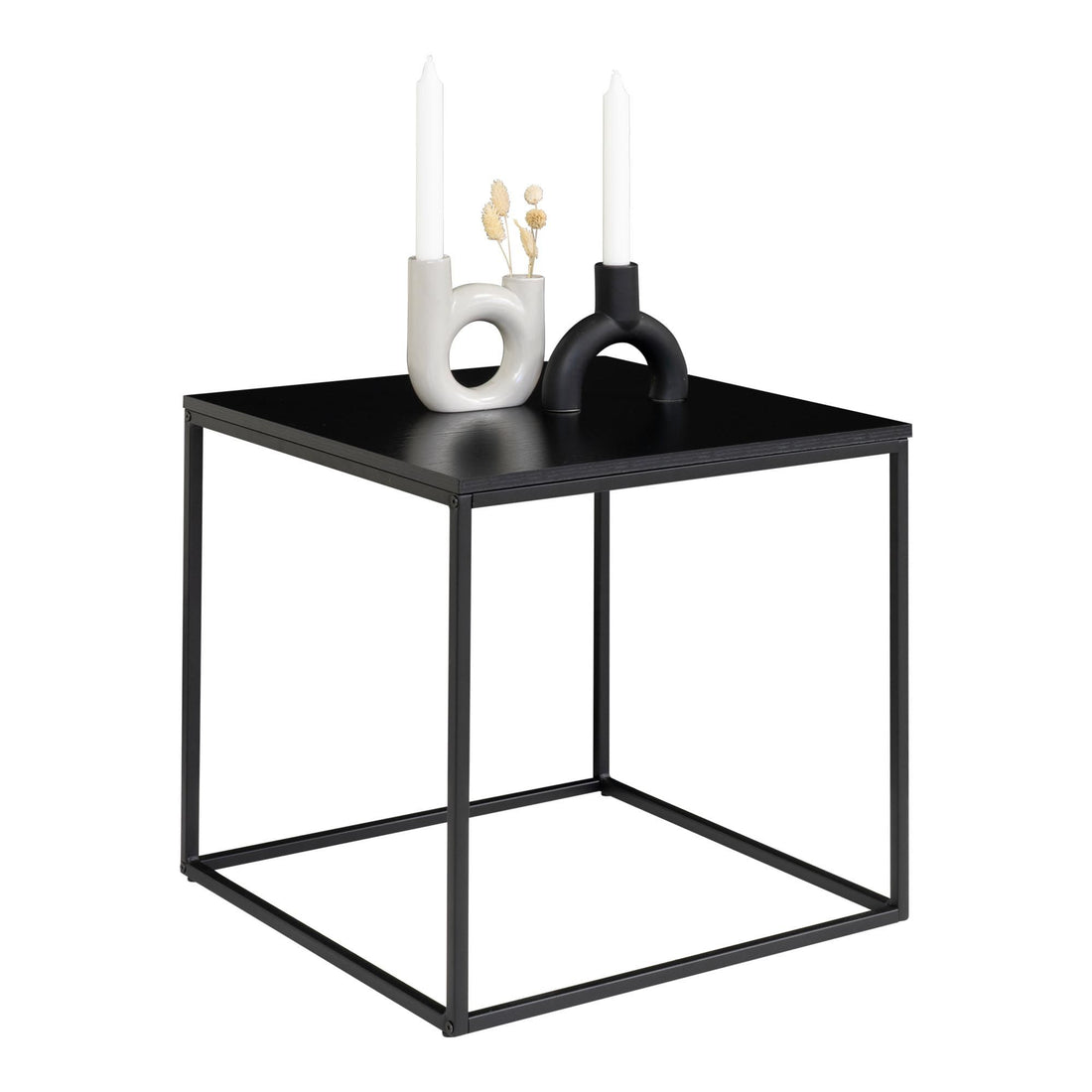 Vita Corner Table - Corner table with black frame and black countertop 45x45x45 cm - 1 - pcs