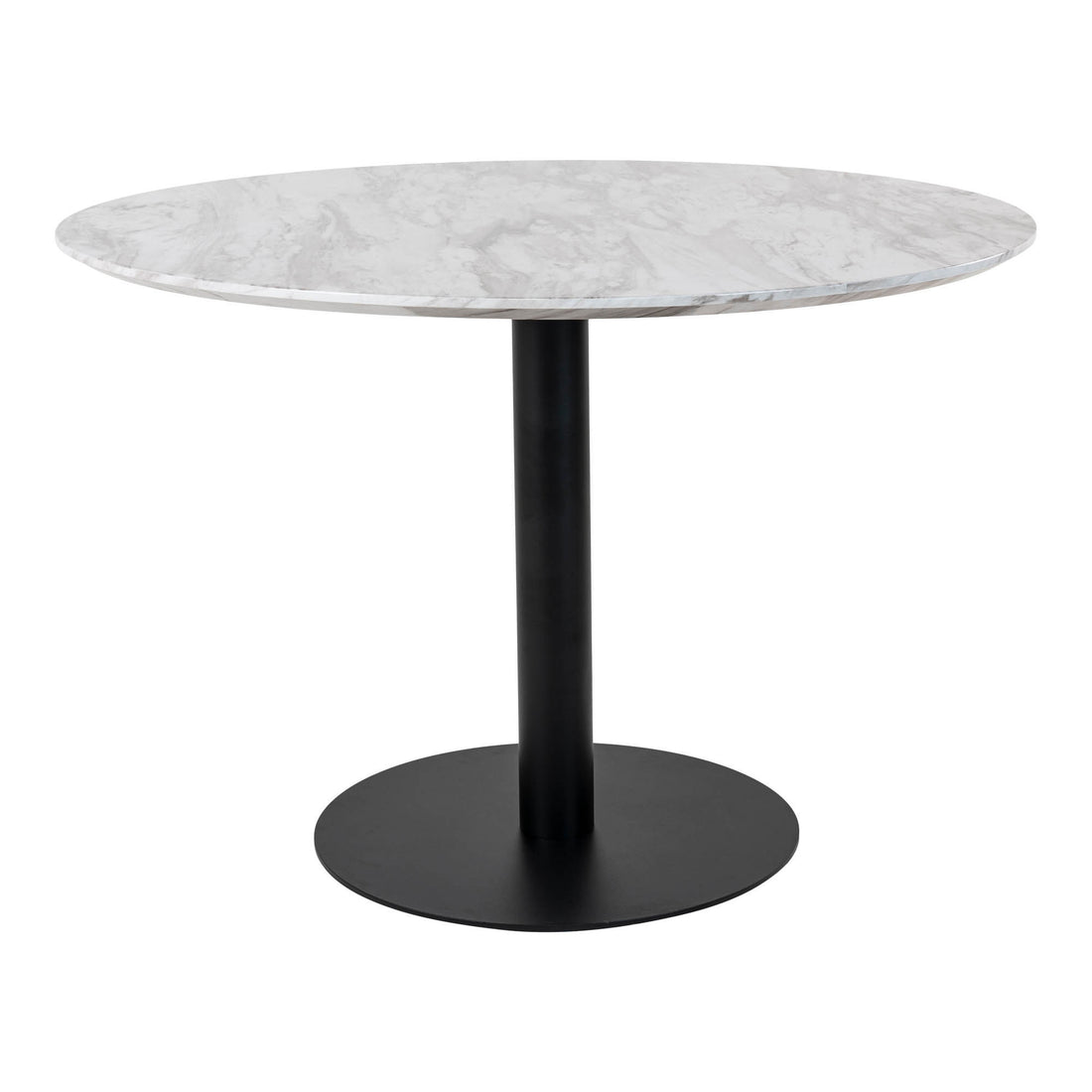 Bolzano Dining Table - Dining table with top in marble look and black legs Ø110x75cm - 1 - pcs