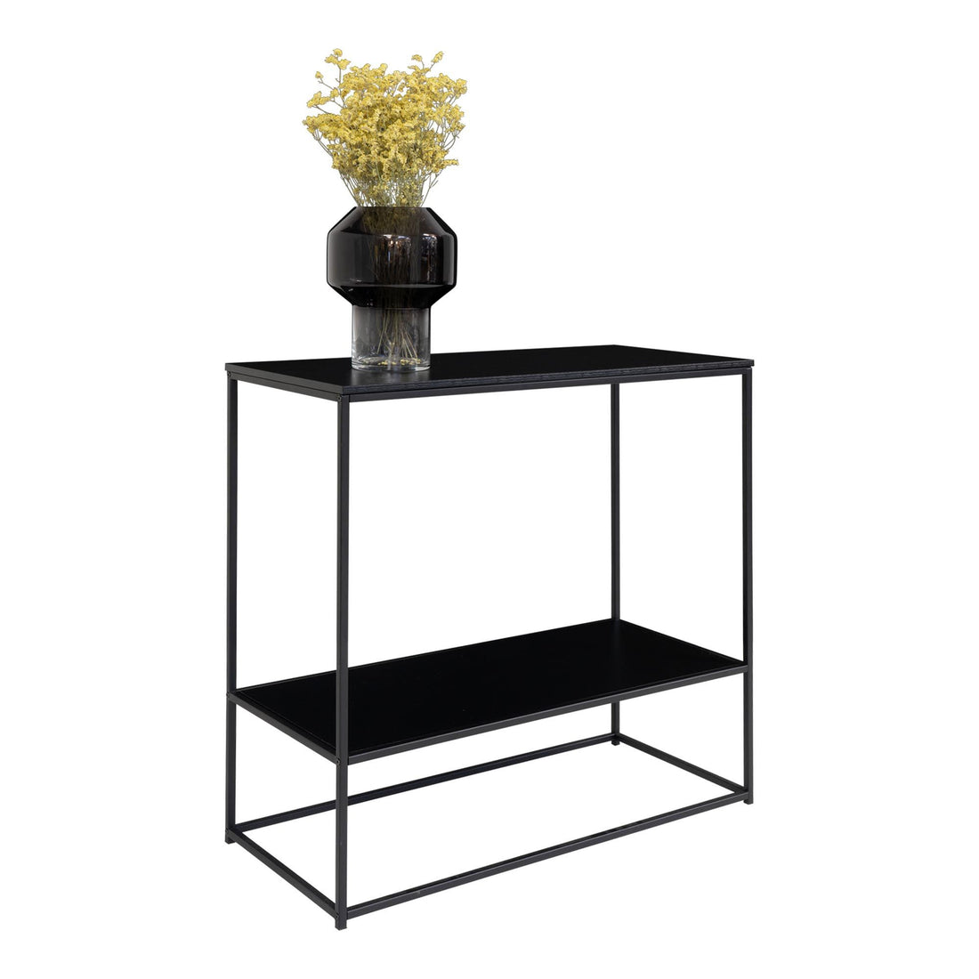 Vita console table - console table with black frame and two black shelves 80x36x80 cm - 1 - pcs