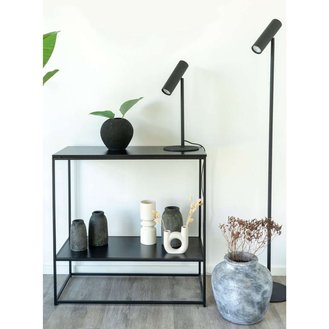Paris Floor lamp - Lamp in black with fabric cord of 210 cm Pear: GU10/5W LED IP20 - 1 - pcs