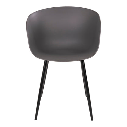Roda dining chair - dining table chair, gray with black legs