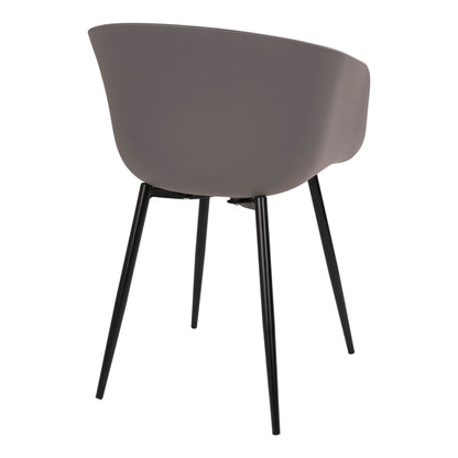 Roda dining chair - dining table chair, gray with black legs