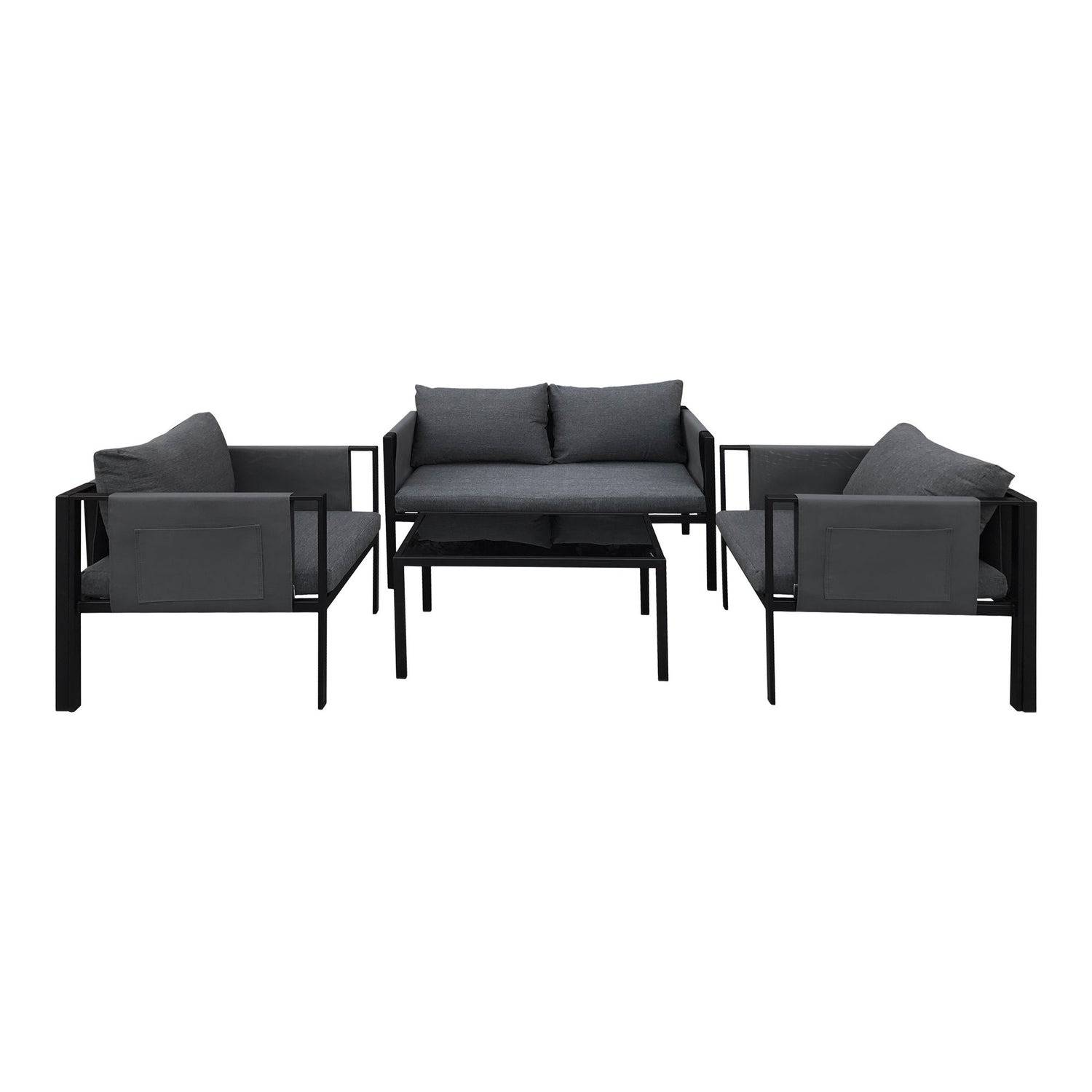 Nice sofa set - sofa set in steel, black/dark gray