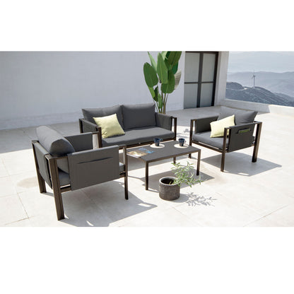 Nice sofa set - sofa set in steel, black/dark gray