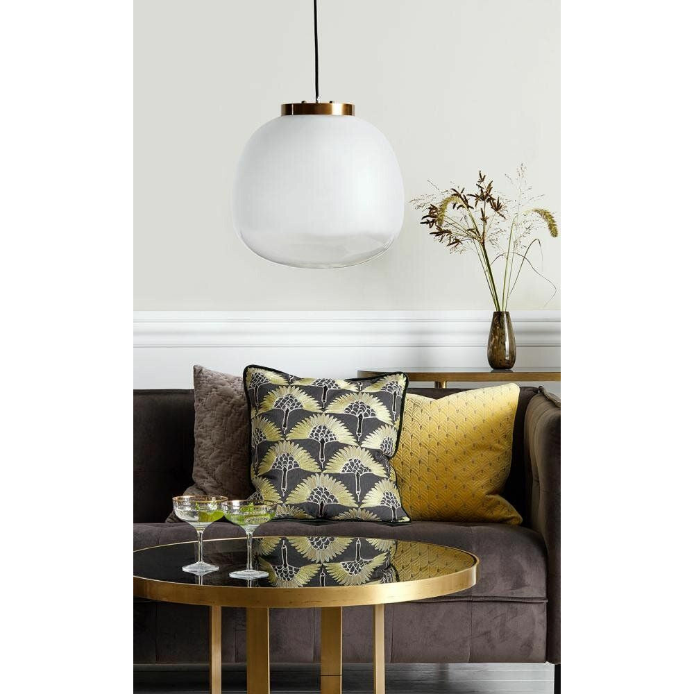 Frost pendant in frosted and clear glass - Ø40 cm - white/golden finish