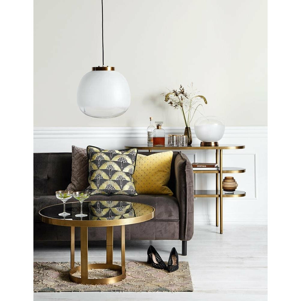 Frost pendant in frosted and clear glass - Ø40 cm - white/golden finish