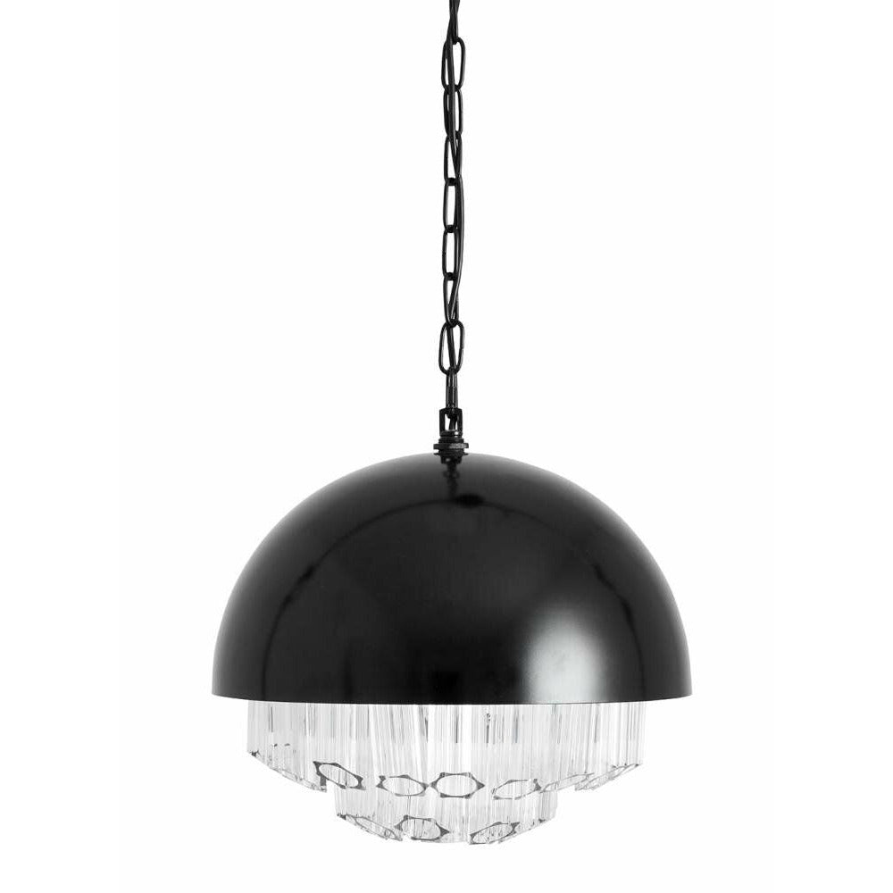 Nordal Pendel i jern og klar glas - ø40 cm - sort - Nordal - DesignGaragen.dk