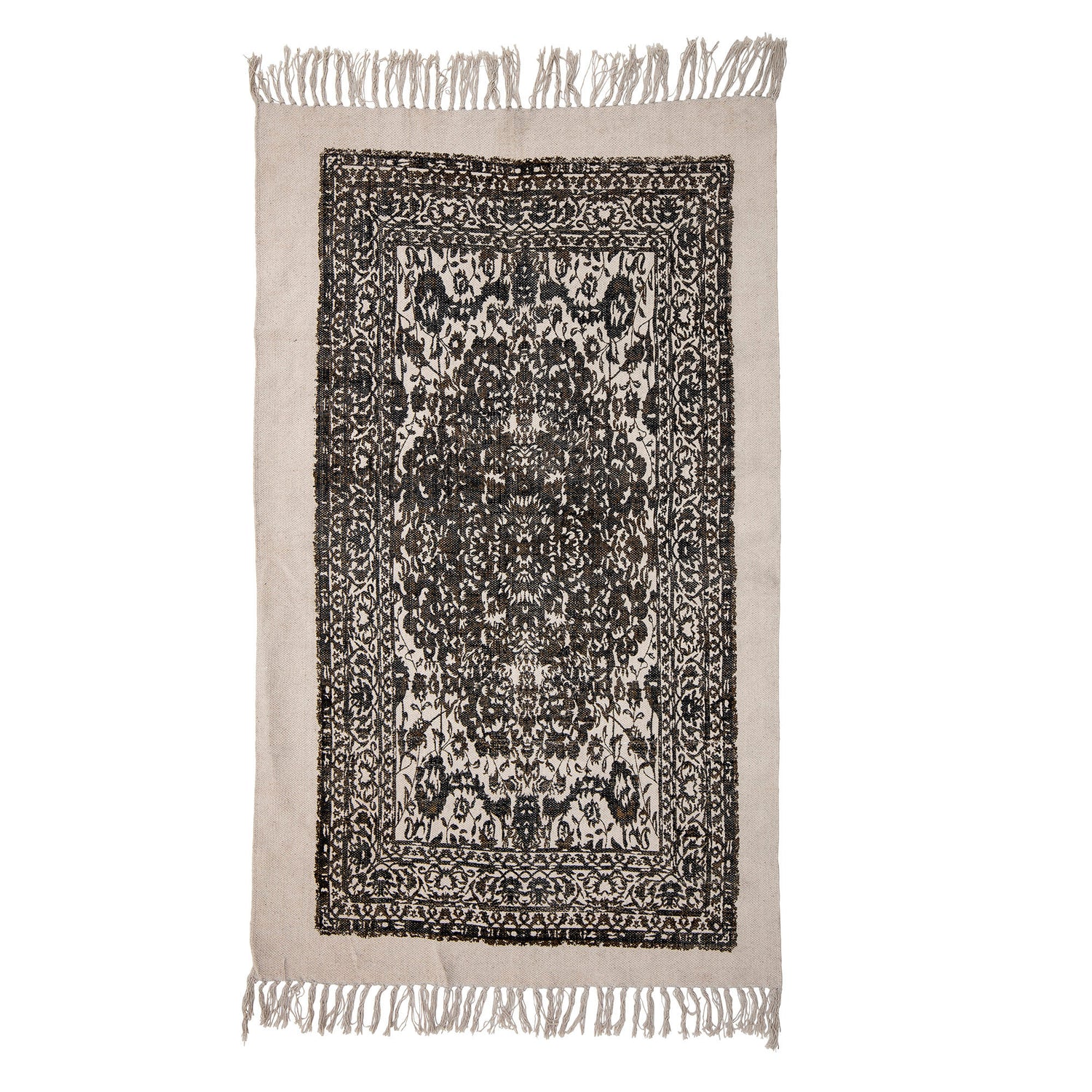 Bloomingville Rug, Black, Cotton
