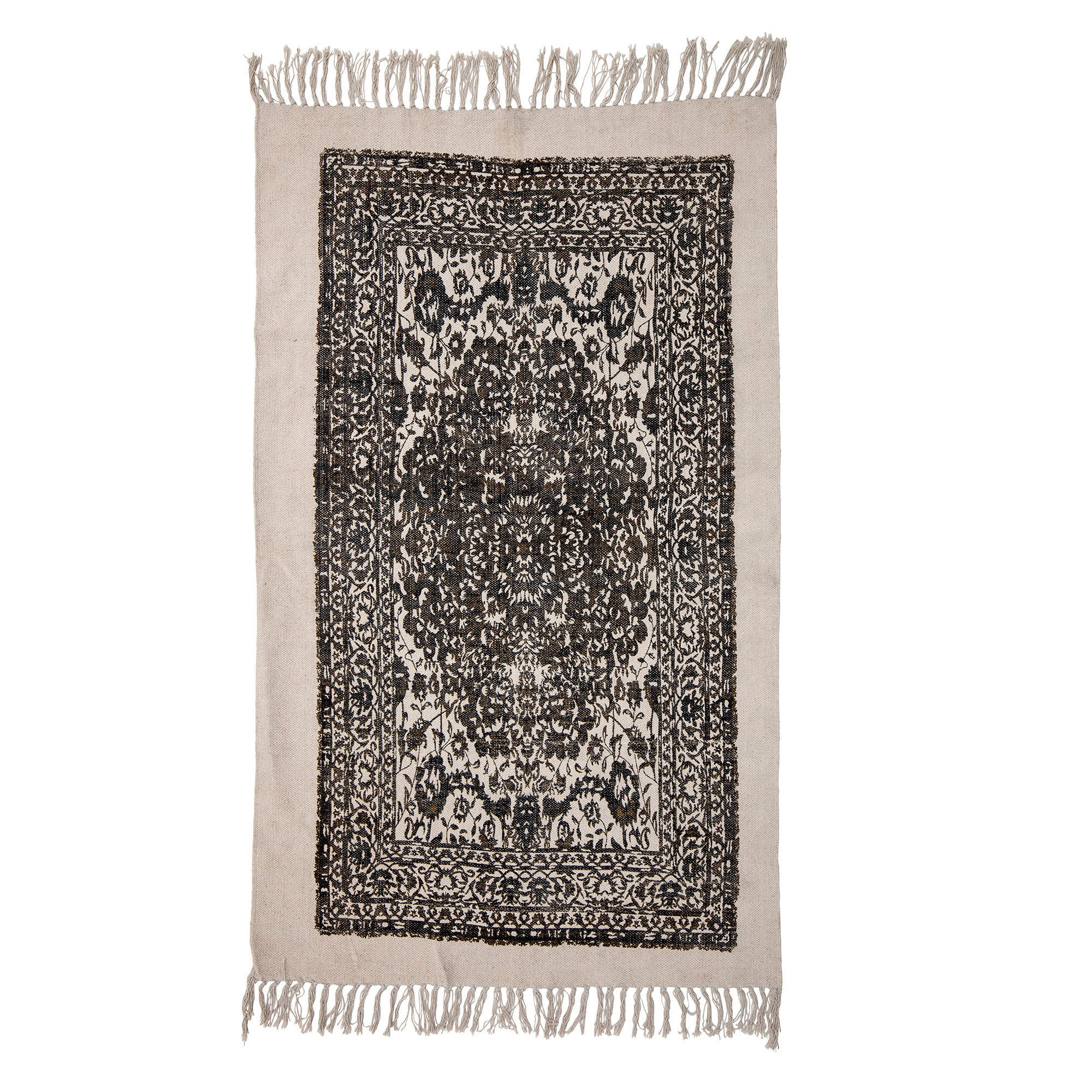 Bloomingville Rug, Black, Cotton