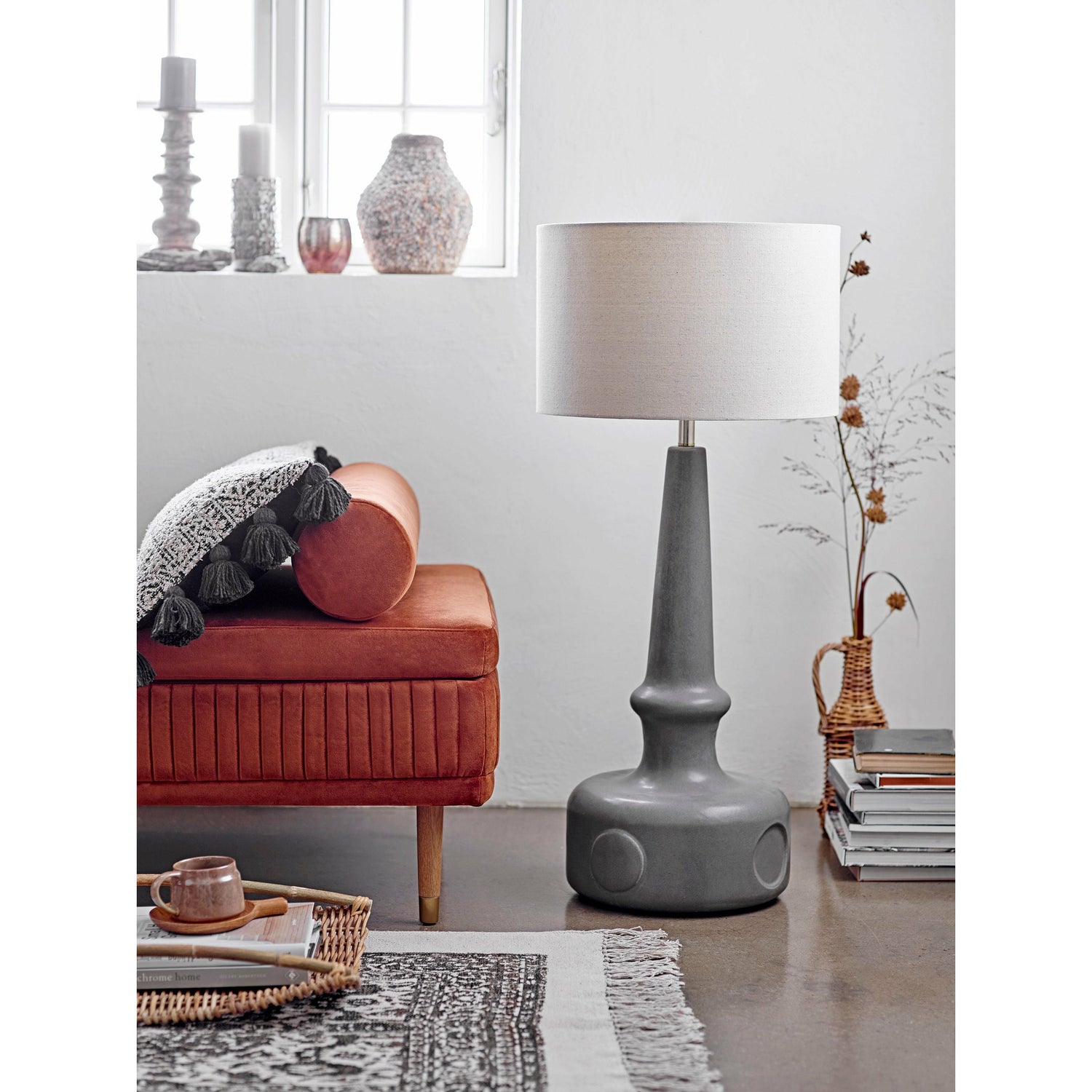 Bloomingville Rug, Black, Cotton