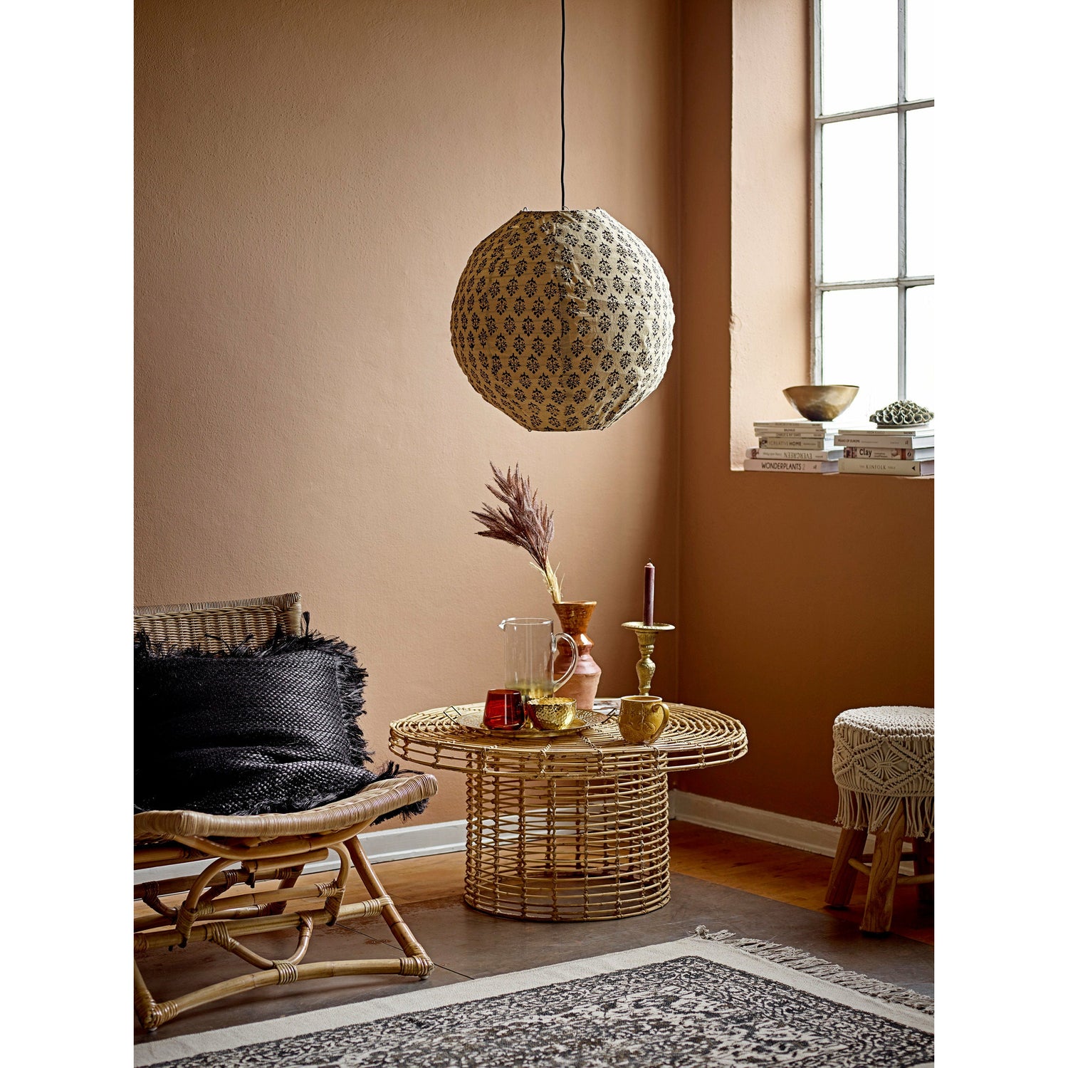 Bloomingville Rug, Black, Cotton