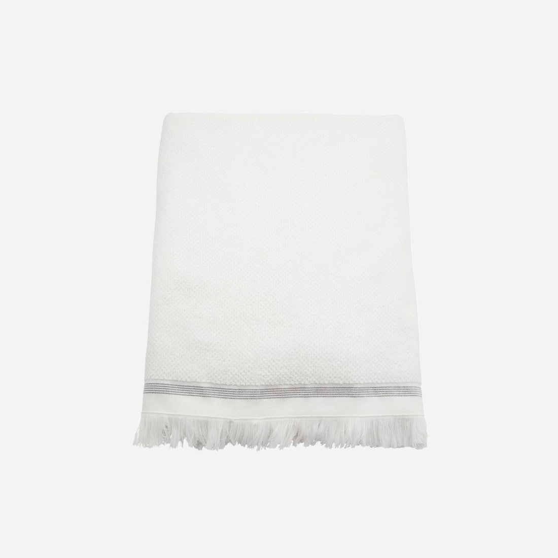Meraki towel, 100x180 cm, white with gray stripes-l: 100 cm, W: 180 cm