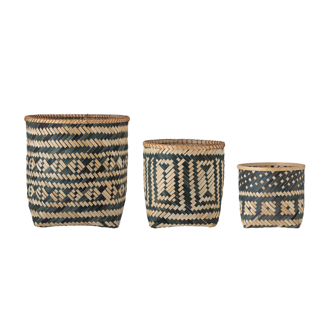 Bloomingville Jomo Basket, Black, Bamboo