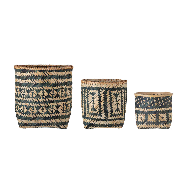 Bloomingville Jomo Basket, Black, Bamboo