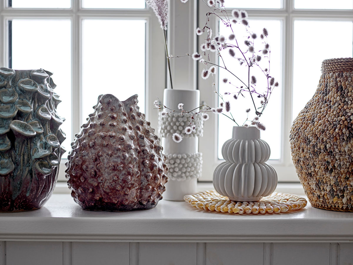 Bloomingville Halfdan Vase, White, Stoneware