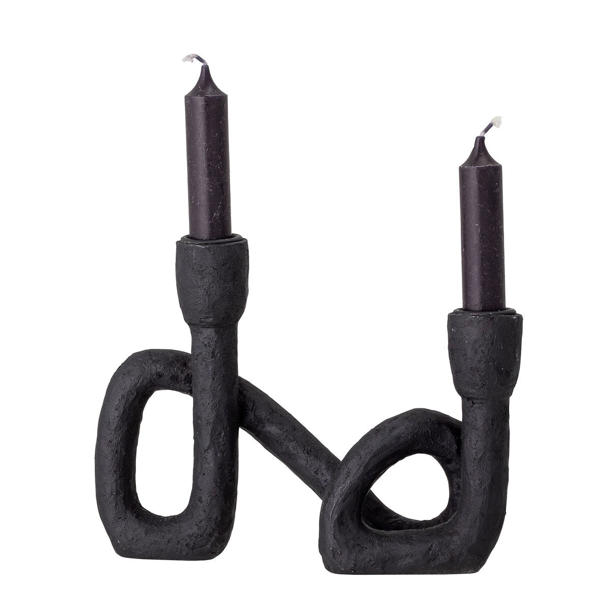 Bloomingville Mashel Candlestick, Black, Polyresin