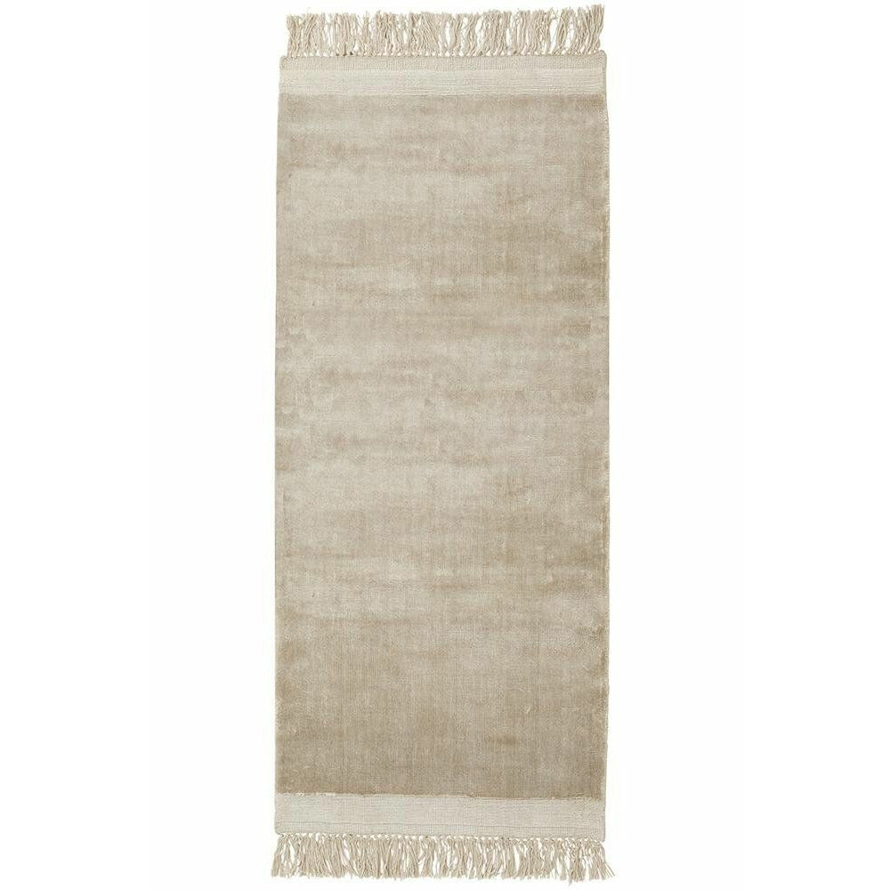 Nordal FILUCA shiny carpet with fringes - 75x200 - beige