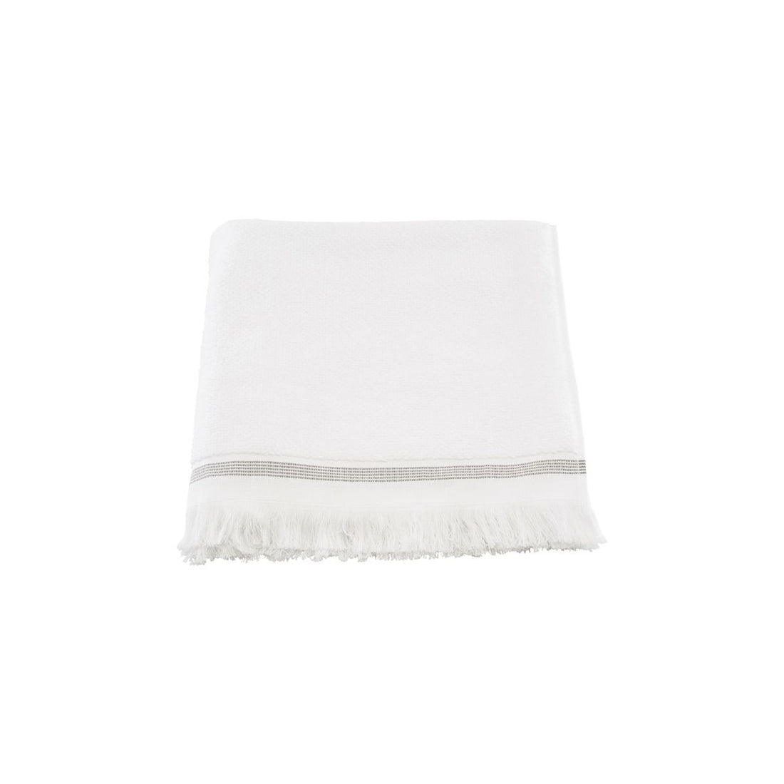Meraki towel, 70x140 cm, white with gray stripes