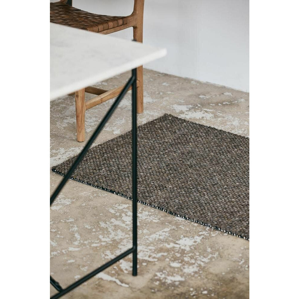 Nordal FIA handwoven wool rug - 160x240 cm - grey/brown