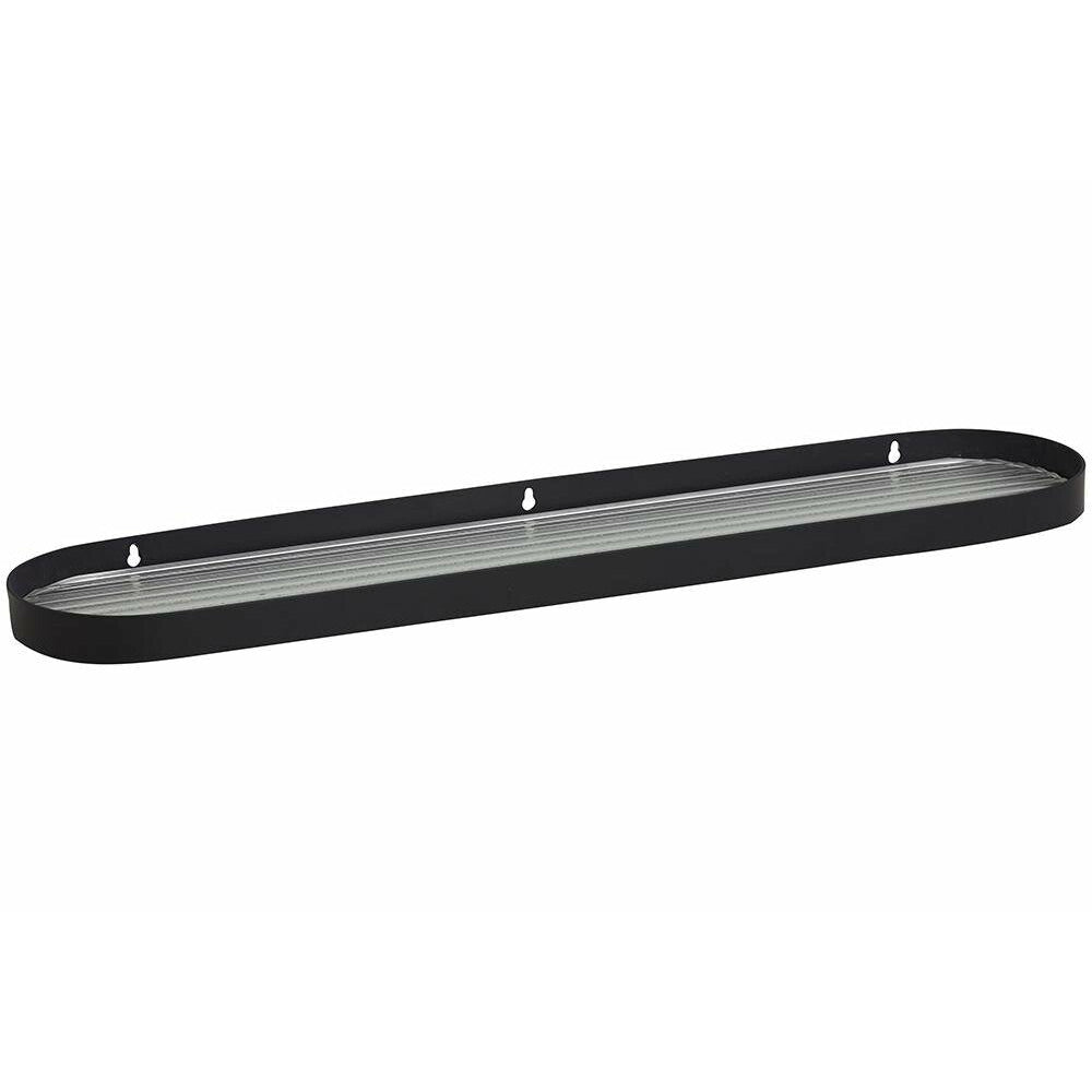 Nordal SOTRA shelf in stainless steel and glass - L60 cm - black