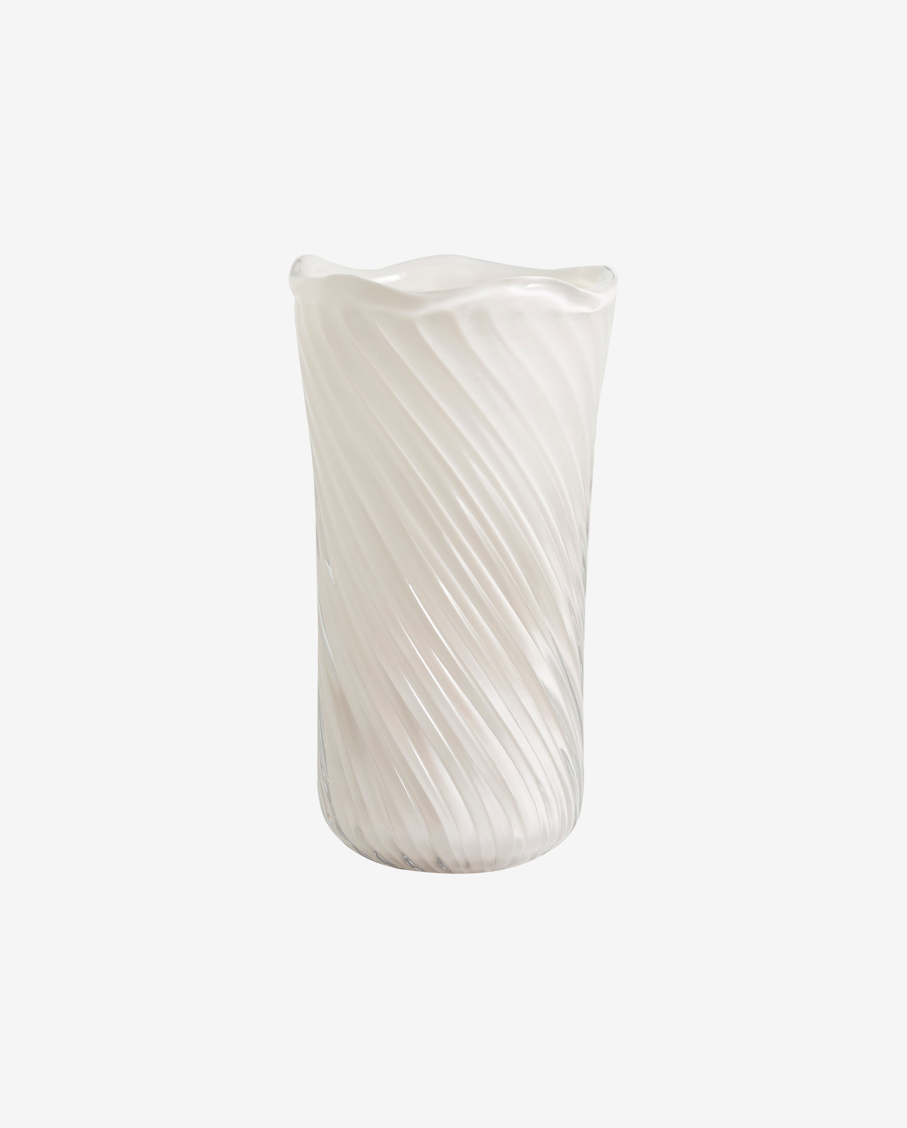 Helle Vase, Glass - Raw White
