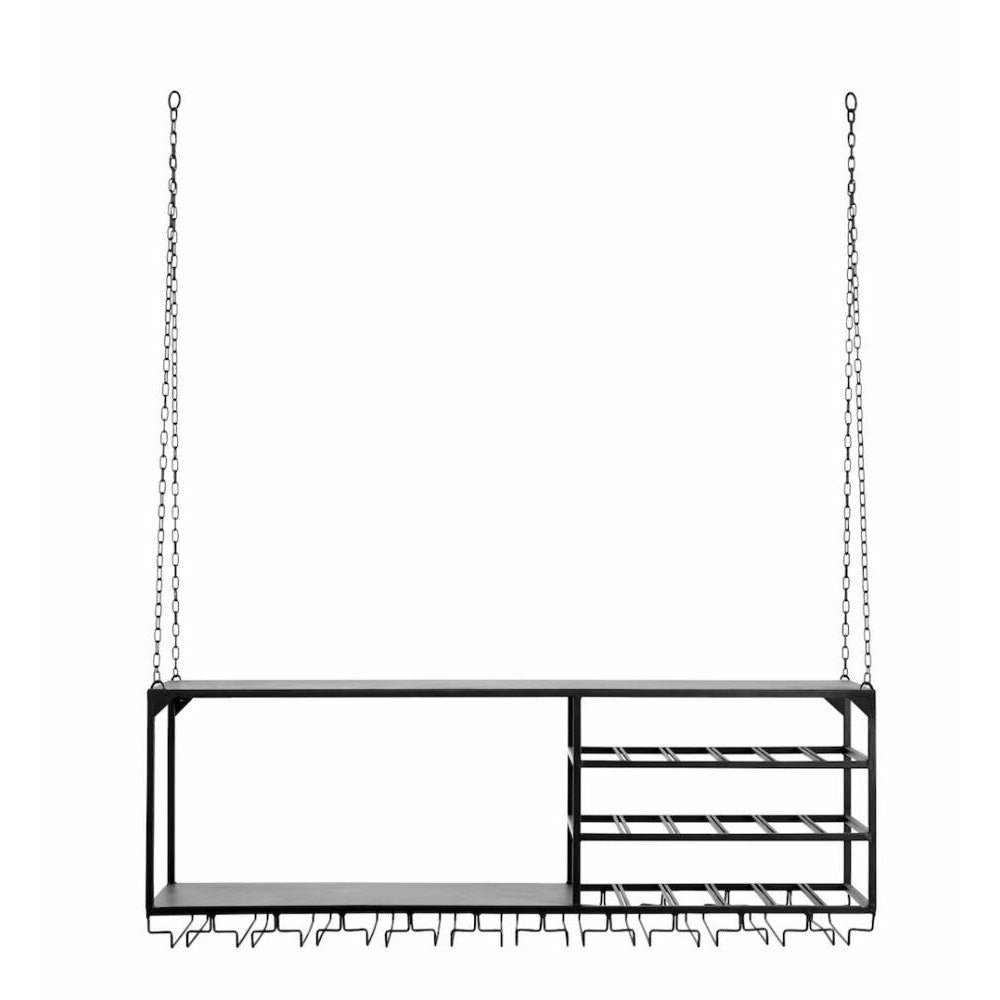 Nordal LOFT kitchen shelf in iron for hanging - 120x30 cm - black