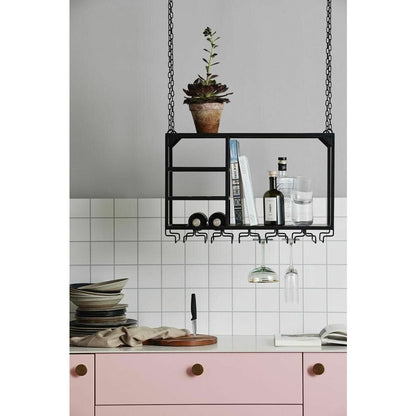 Nordal LOFT kitchen shelf in iron for hanging - 65x30 cm - black