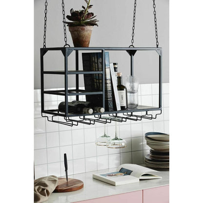 Nordal LOFT kitchen shelf in iron for hanging - 65x30 cm - black